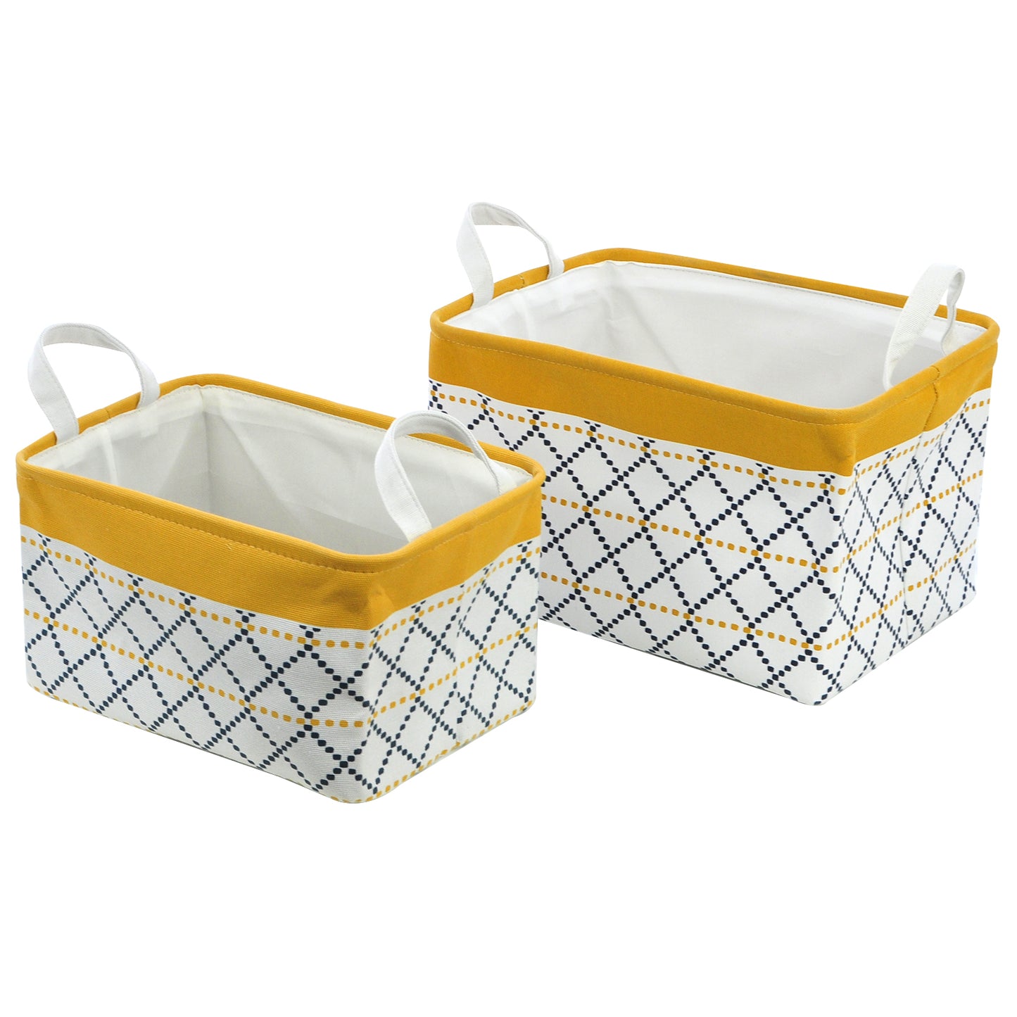 2-Pack Fabric Foldable Laundry Basket Hamper - Yellow