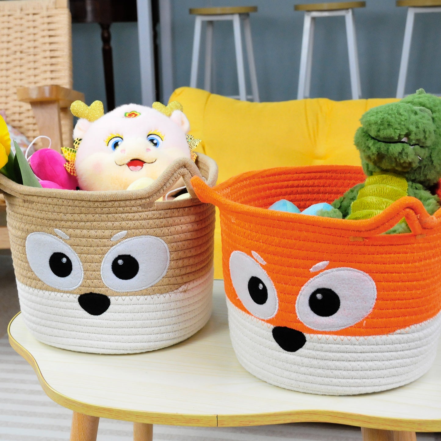 Cute Cotton Rope Small Storage Basket - Angry Puppy