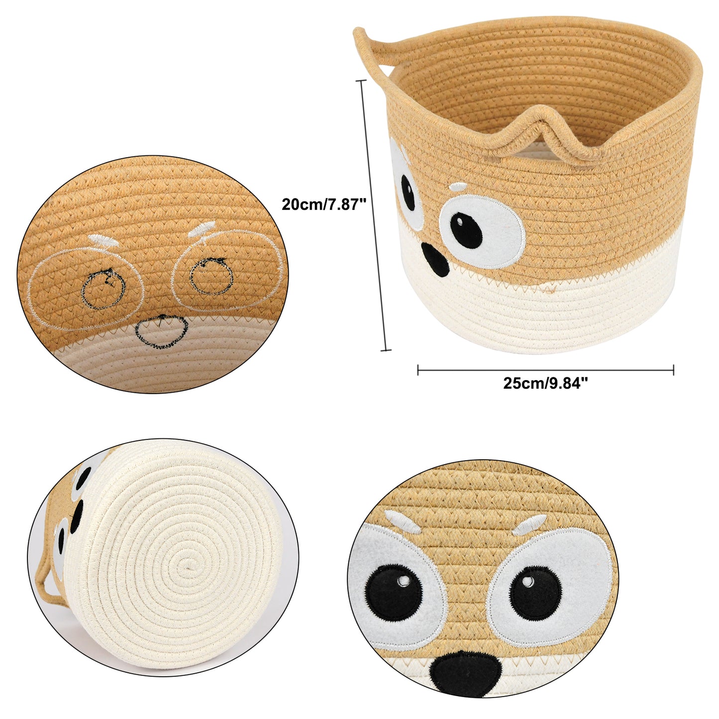 Cute Cotton Rope Small Storage Basket - Angry Puppy