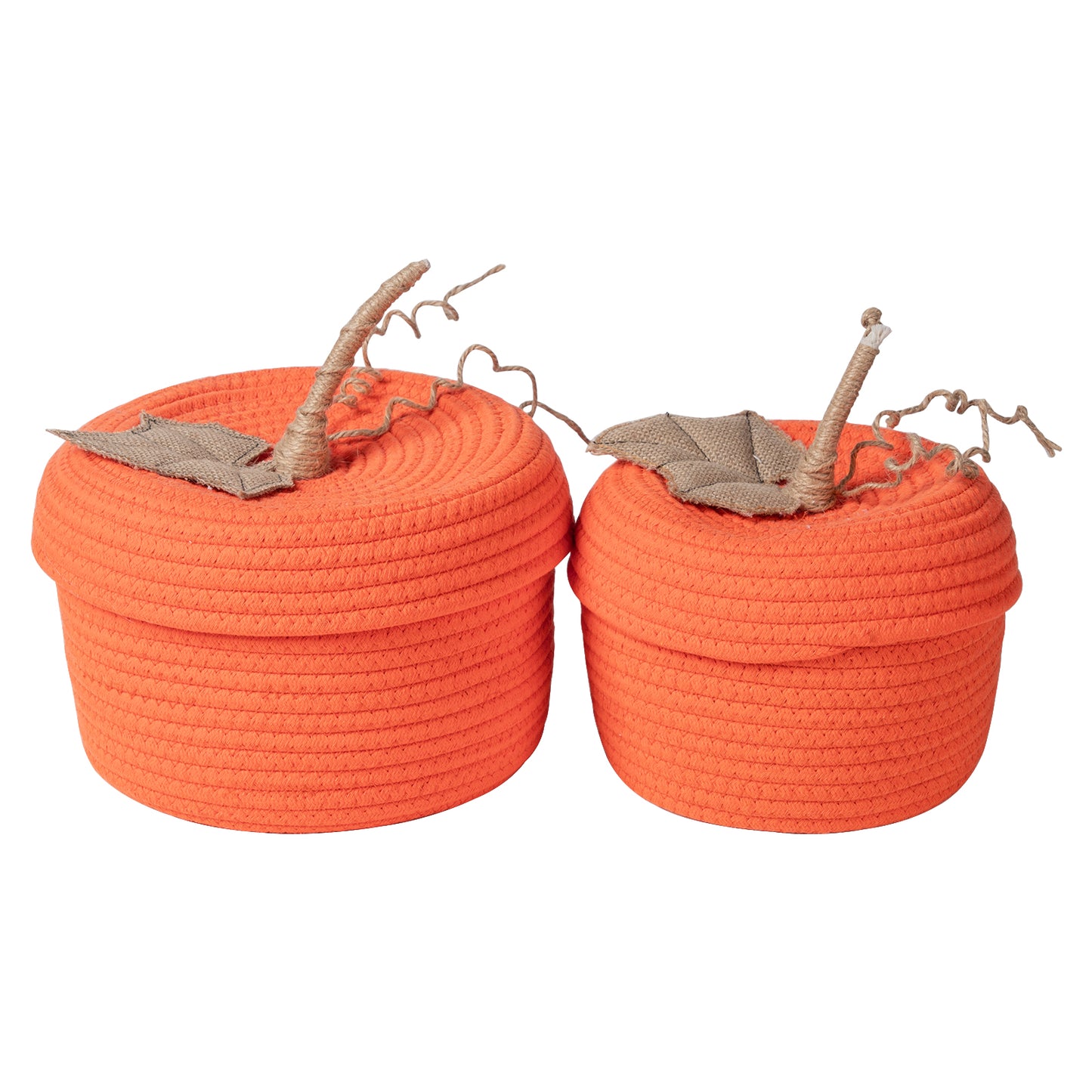 2pcs Small Storage Basket with Lid Halloween Pumpkin Gift Basket