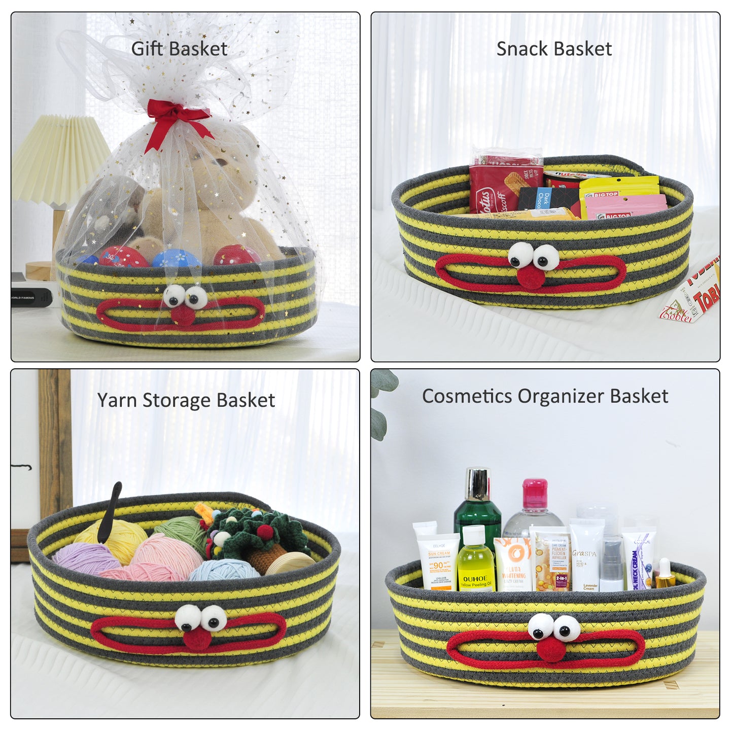 3pcs Small Storage Baskets for Organizing - Gift Wrap