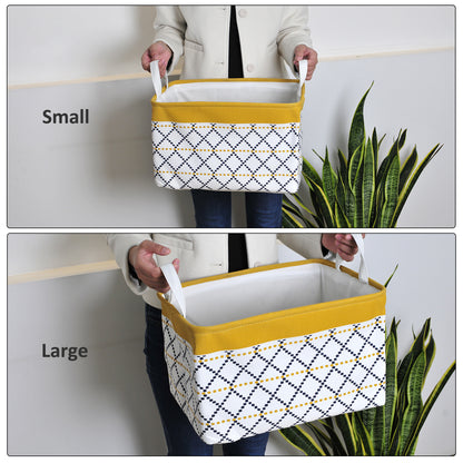 2-Pack Fabric Foldable Laundry Basket Hamper - Yellow