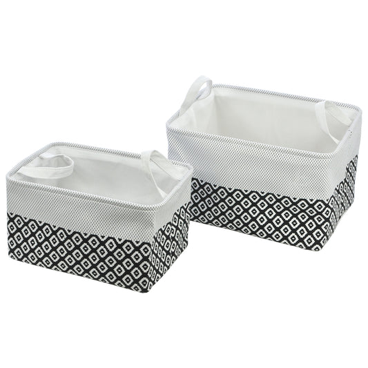 2-Pack Fabric Foldable Laundry Basket Hamper - Grey