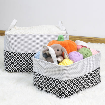 2-Pack Fabric Foldable Laundry Basket Hamper - Grey