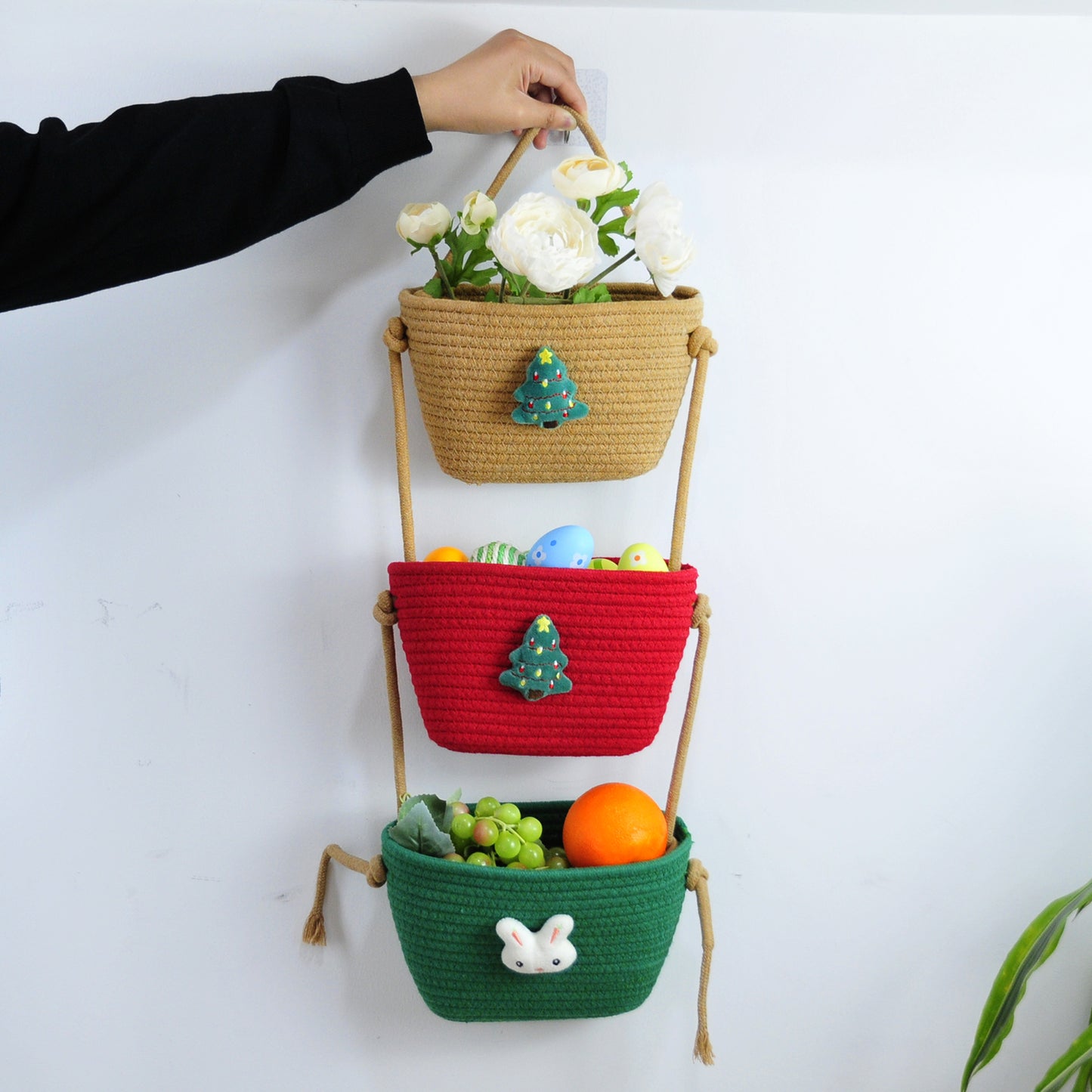 3 Tier Wall Hanging Basket - Christmas Tree