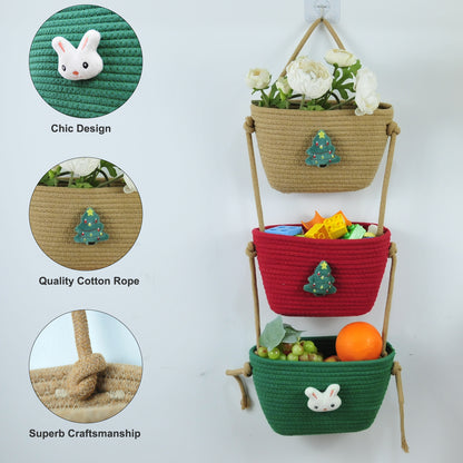 3 Tier Wall Hanging Basket - Christmas Tree