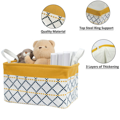 2-Pack Fabric Foldable Laundry Basket Hamper - Yellow