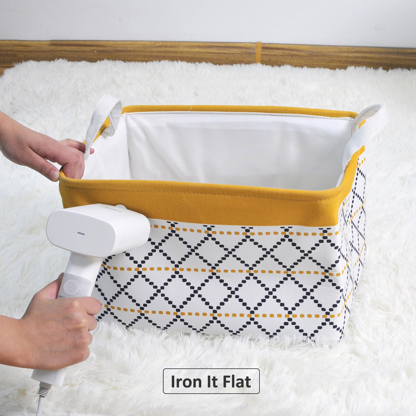 2-Pack Fabric Foldable Laundry Basket Hamper - Yellow