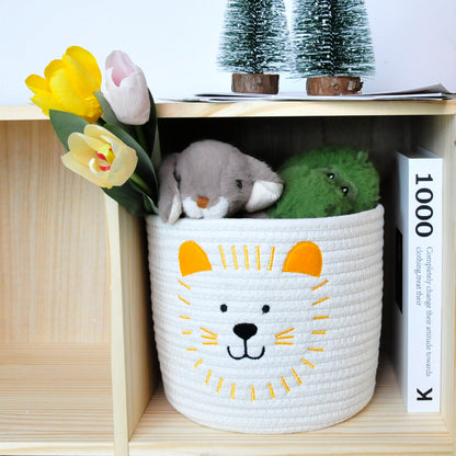 Cute Small Storage Basket 9 x 8 in, Lion