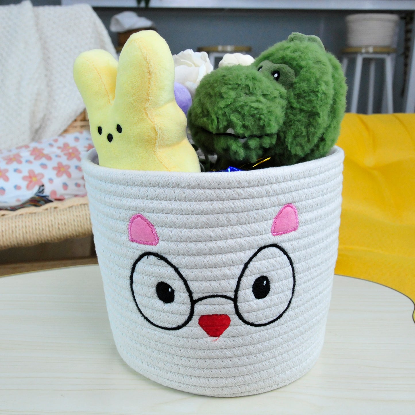 Cute Small Storage Basket - 9 x 8 in Bird