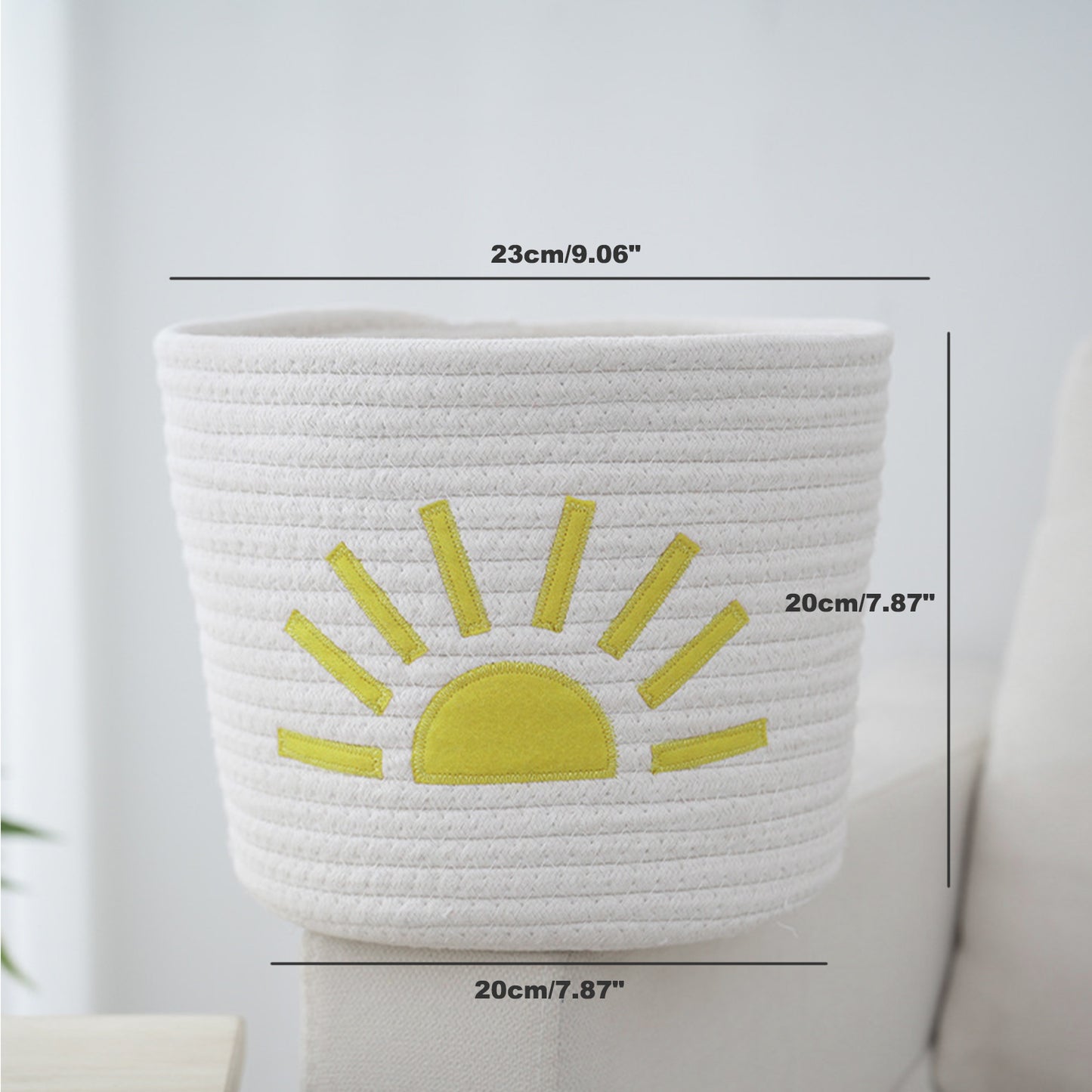 Cute Small Storage Basket 9 x 8 in, Sun