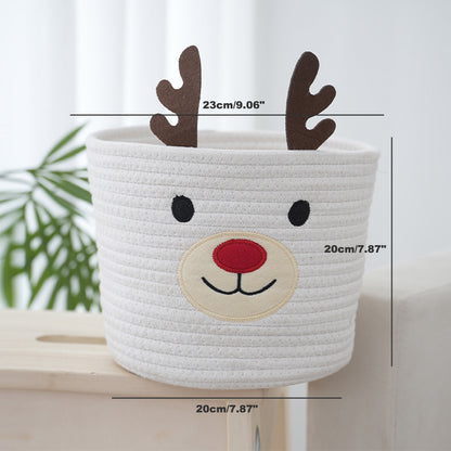 Cute Small Storage Basket - 9 x 8 in Christmas Deer