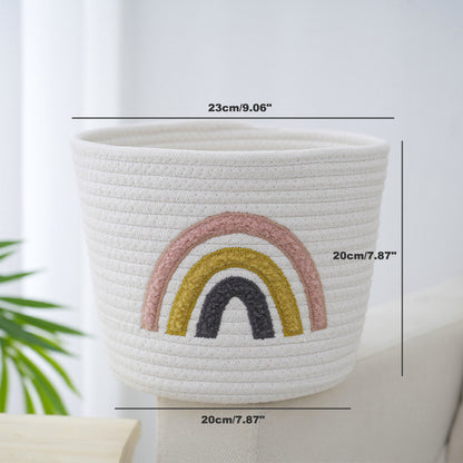 Cute Small Storage Basket 9 x 8 in, Rainbow